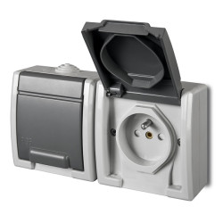 AQUANT Gniazdo podwójne z uziemieniem hermetyczne IP55 2x2P+Z 1242-10
