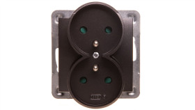 Impresja Gniazdo Podwójne Z/U Z Przesłonami Antracyt Gp-2Yrzp/M/50