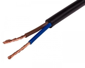 Przewód mieszkaniowy H03VV-F (OMY) 2x1,5 czarny 300/300V /100m/