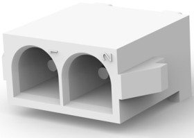 Pin header, 2 pole, pitch 6.35 mm, straight, natural, 350428-1