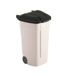 Kosz do recyklingu Rubbermaid Afvalbak voor buiten 100 LTR, RUBBERMAID beige met zwart deksel 8713631019212, 1 szt.