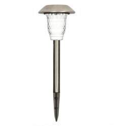 Lampa solarna ogrodowa CRYSTALS wbijana LED srebrna oświetelnie ścieżki CPD-002 MK MEGAKABEL