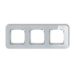 ICON Ramka uniwersalna potrójna zaokrąglona - efekt szkła (ramka: szara spód: grafitowy mat) 15-28-IRSZ-3