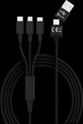 SMRTER_HYDRA_ULT_BK Charging cable, USB/USB-C -&gt; micro USB, Lightning &amp; USB T
