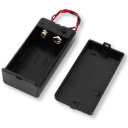 Koszyk na baterie 9V 6F22 z włącznikiem obudowa z pokrywką + kabel 15 cm