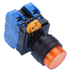 YW1L-M2E20Q3A Amber 12V illuminated 22mm Momentary Push Button Switch 2NO IP65 IDEC
