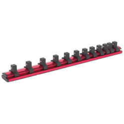 Sealey AK27083 Socket Retaining Rail Magnetic 3/8&quot;Sq Drive 12 Clips