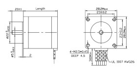 Pololu Stepper Motor: Bipolar, 200 Steps/Rev, 28×45mm, 4.5V, 0.67 A/Phase