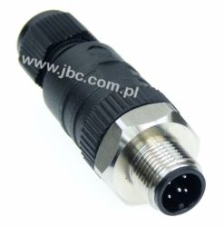 RSCN 5/7, M12, 5 styków, złącze męskie (wtyk) proste, dławik SW15 (3-6.5mm), nakrętka ze stali szlachetnej, SW19, LUMBERG, 28330