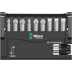 Wera 05056161001 8100-9/TZ 10-Pce Slot/Phillips/Pozi Bit-Check and Holder Set