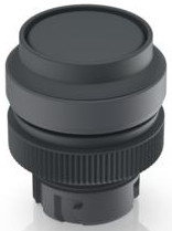 Pushbutton, unlit, groping, waistband round, black, front ring black, mounting Ø 22.3 mm, 1.30.240.501/0101