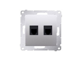 SIMON 54 Gniazdo telefoniczne podwójne 2xRJ12 srebrny mat DT2.01/43 KONTAKT SIMON