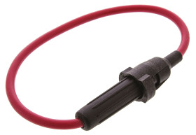 Oprawa bezpiecznikowa montowana na przewodzie Przelotowa rozmiar: 6.3 x 32mm 6.3A 32V dc Lutowie Schurter