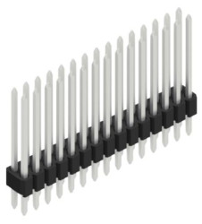 Pin header, 30 pole, pitch 1.27 mm, straight, black, SLVW408030Z