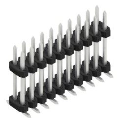 Pin header, 20 pole, pitch 2 mm, angled, black, SLY12SMD09220Z