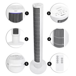 Wentylator kolumnowy Thermeco TFH03L biały