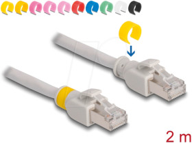 80119 Network cable RJ45 Cat.6A S/FTP with colored clips 2 m