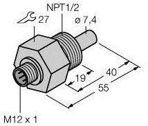 Turck 6870472 Czujnik zanurzeniowy FCS-N1/2A4-NAEX0-H1141, 1 szt.