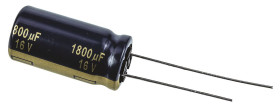 Kondensator 1800μF 16V dc Radialny, Otwór przelotowy Panasonic roztaw: 5mm 12.5 (Dia.) x 25mm
