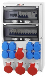 Rozdzielnica budowlana 26M 2x32A/5P 2x16A/5P 8x230V +licznik L3 i zabezp. RSX228FCL224