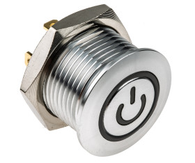 Nasadka przełącznika Chwilowy SPST średnica wycięcia 16mm, montaż panelowy RS PRO