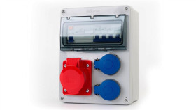 Rozdzielnica R-240 8M - Gniazda 16A 5P, 2X230v + Zabezpieczenia (Rcd 4P 40A...