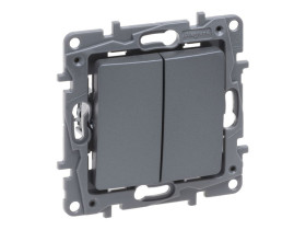 NILOE SELECTION Wyłącznik podwójny świecznikowy 10AX stal 762305 LEGRAND