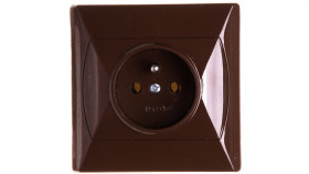 Akcent Gniazdo Pojedyncze Z/U Brązowe Gp-1Az/24