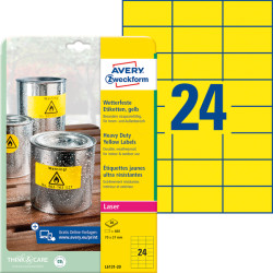 L6131-20 Film labels, water-resistant, 70 x 337 mm, 480 pieces, yellow