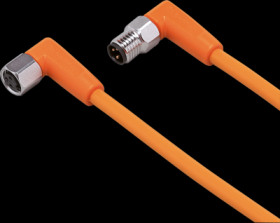 Sensor actuator cable, M8 cable plug, angled, A to M8 cable socket, angled, A, 3 pole/3 pole, 10 m, PVC, orange, 3 A, EVT171