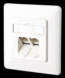 130C381002-I E-DAT C6A 2 port UP pure white RAL9010