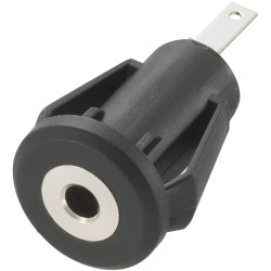 TruComponents 202595 2.5 mm audio jack Socket, Vertical,Pins:2 Mono Black