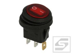 Przełącznik hermetyczny KCD8R-12VDC 20A;podś.czerwony;4.8mm;ON-OFF;20mm