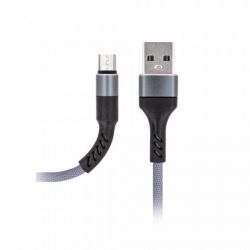 KABEL USB MICRO 1M FAST CHARGE 2A SZARY