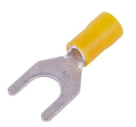 Końcówka widełkowa izolowana 6 M8 żółta 100szt SGE KWY8