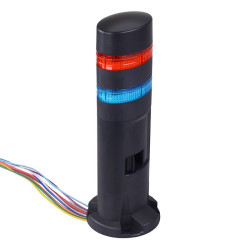 LD6A-2DZQB-RS Red/Blue Stack Light LED Tower with Sounder & Flasher Direct Mount 24VAC/DC IDEC