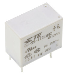 Przekaźnik mocy 12V dc SPST TE Connectivity 200mW, montaż PCB 720Ω Otwór przezierny