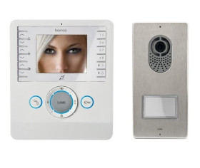 Zestaw wideodomofonowy bezsłuchawkowy jednorodzinny, ekran kolorowy 3,5cala BIANCA/PLACO CK0002