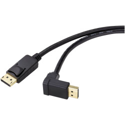 Renkforce SP-9163792 DisplayPort Cable Black 2.00 m Gold Plated Connectors