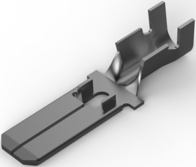 Uninsulated flat plug sleeve, 6.35 x 0.81 mm, 2.1 to 3.31 mm², AWG 14 to 12, brass, tin-plated, 170341-3