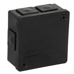 Puszka instalacyjna natynkowa z dławikami gumowymi wkręty 86x86x40mm hermetyczna IP55 czarna ViPlast