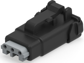 Socket, 3 pole, straight, 1 row, black, DTMH06-3SA-E003