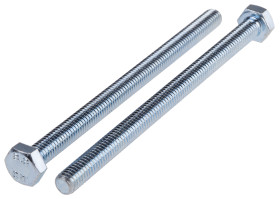 Śruba z łbem sześciokątnym gwint M6 90mm skok 1.0mm Stalowe Sześciokątny Powlekane jasnym cynkiem RS PRO