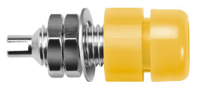 Gniazdo bananowe Żeński Połączenie lutowane typ Gniazdo bananowe Żółty 20A Schutzinger rozmiar 4 mm