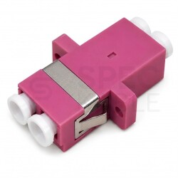 Adapter światłowodowy MM LC/PC-LC/PC duplex OM4 magenta NEKU