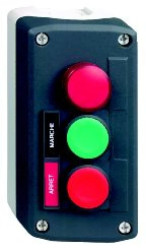 Kaseta ciemnoszara, przyc. ziel. kryty/czerw. kryty O22 i wskaźnik św. XALD361M