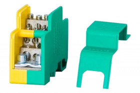 Blok rozdzielczy jednobiegunowy 160A - żółto-zielony