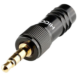 Hicon HI-J35S-SCREW-M 3.5mm Audio Jack Plug, 3-Pin Stereo, Gold-Plated
