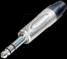 NP3X Stereo audio jack plug, 6.3 mm, silver