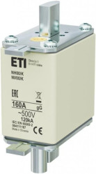 Wkładka bezpiecznikowa - z wybijakiem NH00/K 160A gG 500V 004111187